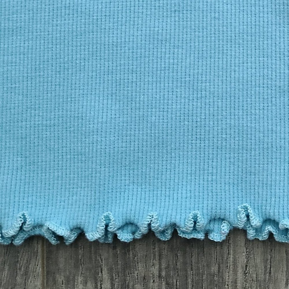 Aqua Ribbed Baby Tee - XS - Picture 10 of 11